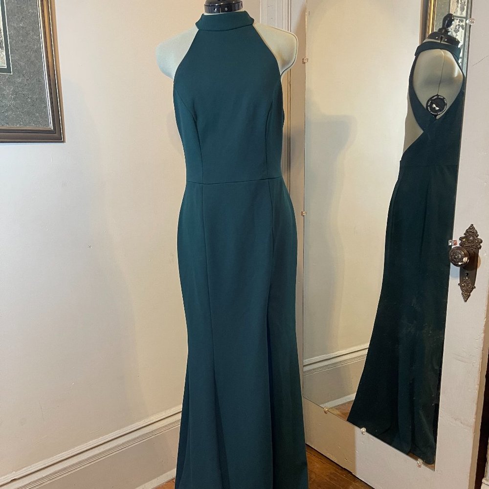 BHLDN Serephina Crepe Maxi Dress (Forest Green) - Picture 2 of 11